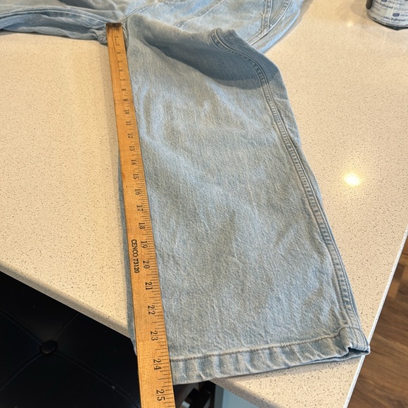 Madewell size 0 light wash Jean overall romper buttons on top - Picture 10 of 14